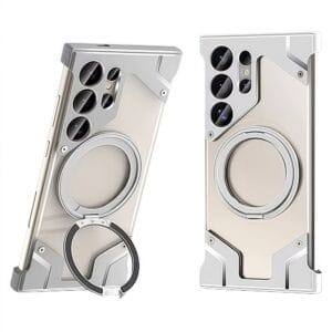 Hot-selling personalized metal phone cases for Samsung S25 Ultra and iPhone 17ProMax, transparent magnetic phone covers