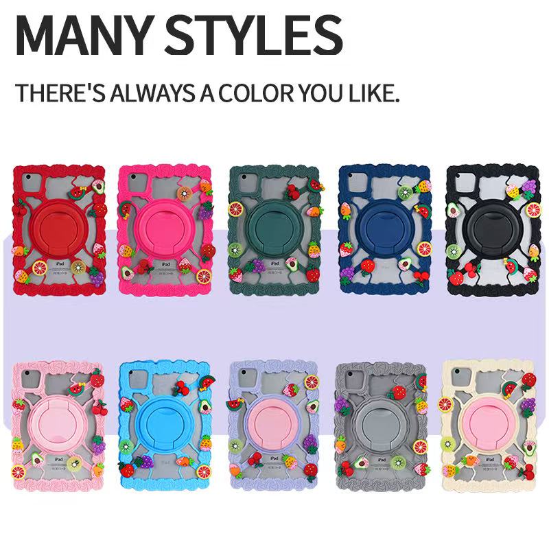 Universal tablet case-silicone case with a DIY fruit cake design - Image 5